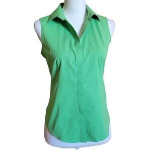 Talbots Petite 🆕 Cotton Button Up Tank Gorgeous Kelly Green NWOT Sz 16W